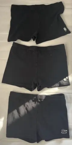 ブラックオーバーパンツ 3枚セット