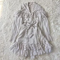 ダイアンフォンファステンバーグ　ドット　フリル　ラップ　ワンピース