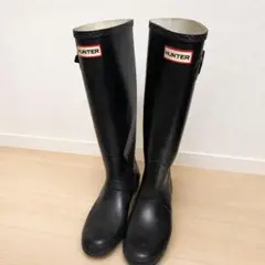 【HUNTER】レインブーツ UK6/EU39 ブラック 長靴 ロングブーツ
