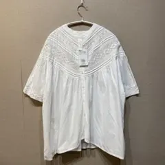 新品　タグ付き　RMAF　NICE CLAUP　ピンタックレース前釦ブラウス