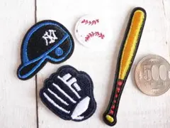 【即購入OK】4点Cセット　野球　ベースボール　アイロンワッペン　スポーツ