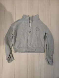 グレー ジップアップ スウェットトレーナー