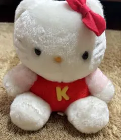 昭和レトロ　ハローキティ ぬいぐるみ マスコット Kロゴ