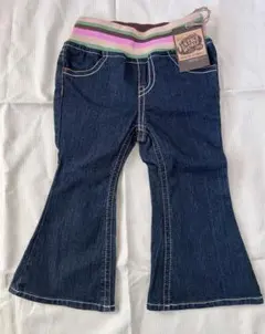 ★新品タグ付★ウエストストライプ柄 ブーツカットデニム★