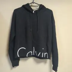 Calvin Klein Jeans ブラック クロップドパーカー XS
