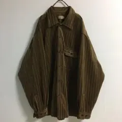 日本製 90s 古着 ベロアシャツジャケット メンズL相当 モカブラウン 茶色