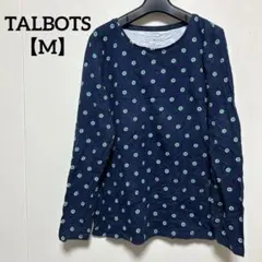 TALBOTS 【M】ドット柄 長袖Tシャツ PETITE ネイビー　ロンT