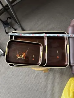 漆器 梅の花 トレーセット 3個