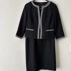 セレモニースーツ3点セット 卒業式 入学式 9号　黒 千鳥柄