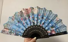 【洋風扇子】花柄 ロリィタ ダンス フラメンコ レース 浴衣　アバニコ　撮影