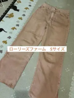 ローリーズファーム　ワイドレッグデニム カットオフ裾　オレンジ