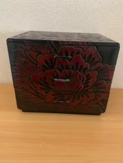 鎌倉彫 小物入れ 牡丹文様 伝統工芸品 木製ごみ箱 - メルカリ