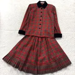 ⭐︎美品⭐︎ジェーンマープル⭐︎赤のウールローヤルタータンチェック 