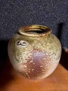 信楽焼 花瓶 壺 緋色 自然釉 陶器 和風 インテリア