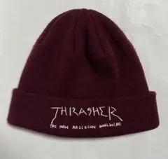 THRASHER ニットキャップ バーガンディー F