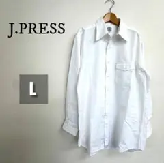 【美品】J.PRESS 長袖ボタンダウンシャツ ホワイト メンズ Lのサムネイル