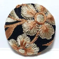 インド刺繍 №2952 黒ベージュ ㊳ミリ