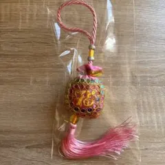 【新品未開封】中国結び福飾り　ピンク刺繍タッセル　招福開運魔除け　➕おまけ付き