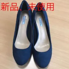 スエードパンプス ネイビー 紺 ヒール パンプス