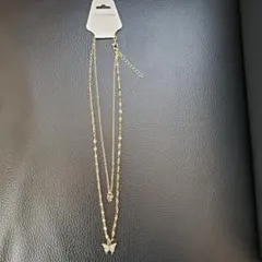 ★2連ゴールドネックレス 蝶々★