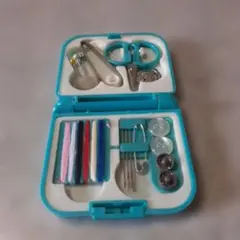 裁縫セット コンパクト aqua blue