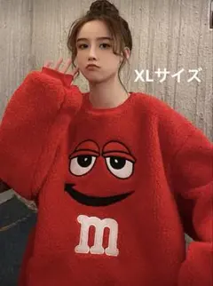 アメキャラ モコモコトレーナー XLサイズ SALE レッド エムアンドエムズ