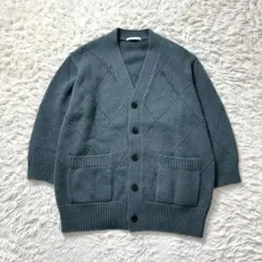 【美品】ギャルリーヴィー　ファインウールアイレット　Vネックロングカーディガン