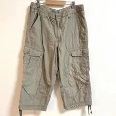 ユニクロ カーゴパンツ ハーフ丈 M カーキ ミリタリー 多ポケット 夏