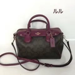 COACH コーチツヤあるエナメルエンボス2way ショルダーオシャレ斜め 