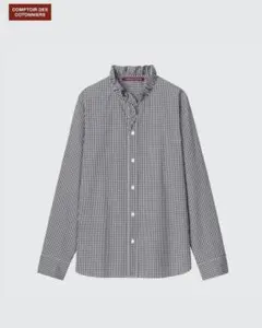 COMPTOIR DES COTONNIERS ギンガムチェックフリルシャツ