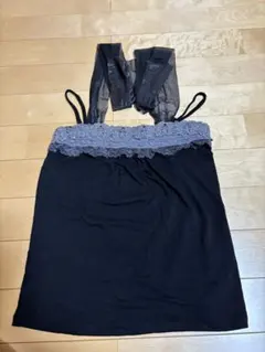 axes femme キャミソール 黒 レース ビジューのサムネイル