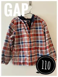 GAP キッズ ジャケット 110 チェック柄 フード付き軽量