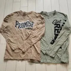長袖Tシャツセット ベージュ・オリーブグリーン・パープル　3枚セット