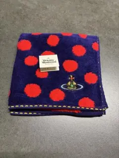ヴィヴィアンウエストウッド タオルハンカチ ドット柄 刺繍ロゴ 未使用