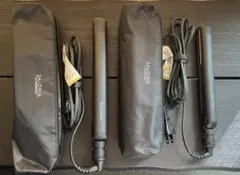 SALONIAストレートヘアアイロンブラック15㎜・24㎜2本セット収納ケース付