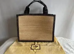FENDI ロゴ入りラフィアトートバッグ　ビンテージのサムネイル