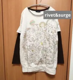 rivet&surge　プリント柄 レイヤード風PO