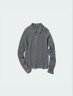 ユニクロ/メリノリブポロカーディガン