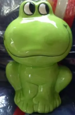 未開封リブレ　平成レトロ　カエル　のほほんパーク　貯金箱　ソフビ 平成レトロ】水色のキャラクター 貯金箱 - メルカリ
