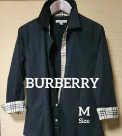 バーバリーロンドンBURBERRYLONDONシャツ　ノバチェック黒　M