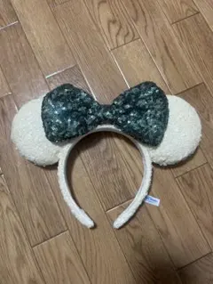 ミッキー耳カチューシャ 緑リボン