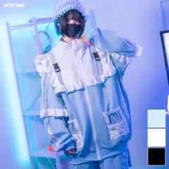 美品✨ACDC RAG GAME OVER フリルジャケット ジャージ 水色