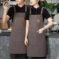 キャンバスエプロン おしゃれ ワークエプロン カフェ DIY ガーデニングのサムネイル