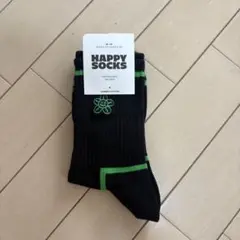 HAPPY SOCKS ブラック/グリーン ソックス 36-40