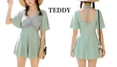 【6L-19号】TEDDY SHOP／体型カバー／グリーン系ワンピース水着のサムネイル