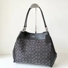 【ほぼ新品】COACH シグネチャー トートバッグ イーディー 黒 A4のサムネイル