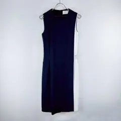 HUGO BOSS バイカラー　ノースリーブワンピース　ブラック　ホワイト　XS