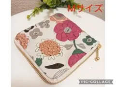 L字ファスナーポーチ　マルチポーチ　フラットポーチ　ハンドメイド