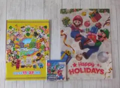 スーパーマリオ 型抜きメモ クリアファイル　ご当地鉄道 ノート　ノベルティ