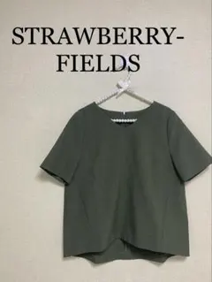 STRAWBERRY-FIELDSストロベリーフィールズ　半袖Ｖネックブラウスのサムネイル